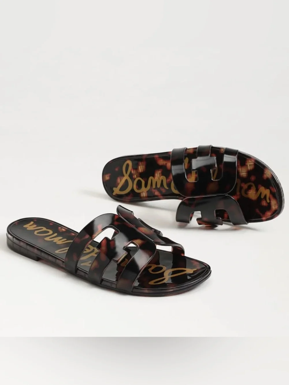 Sam Edelman Bay Tortoise Jelly Slide Sandal preppy beach vacation Size 8